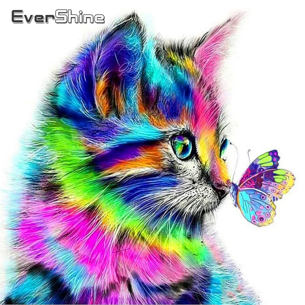 

Evershine DIY Diamond Painting Full Square Cat Diamond Embroidery Sale Cartoon Pictures With Rhinestones Diamond Mosaic Animals