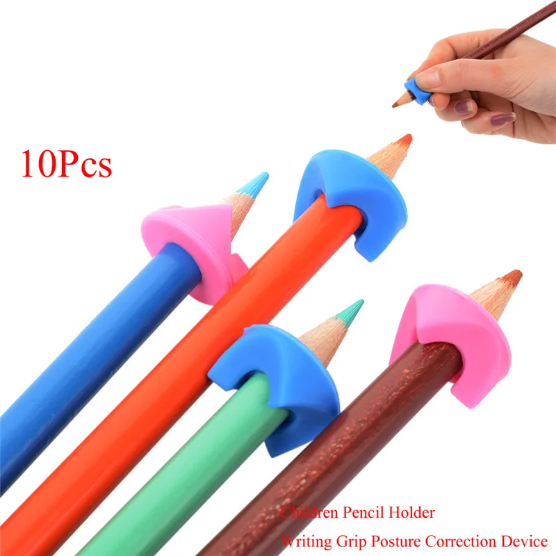 10Pcs Pencil Grips Silicone Children Pencil Holder school supplie pen