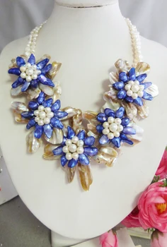 

LK-32-31 # Newest design Natural freshwater pearls flower necklace