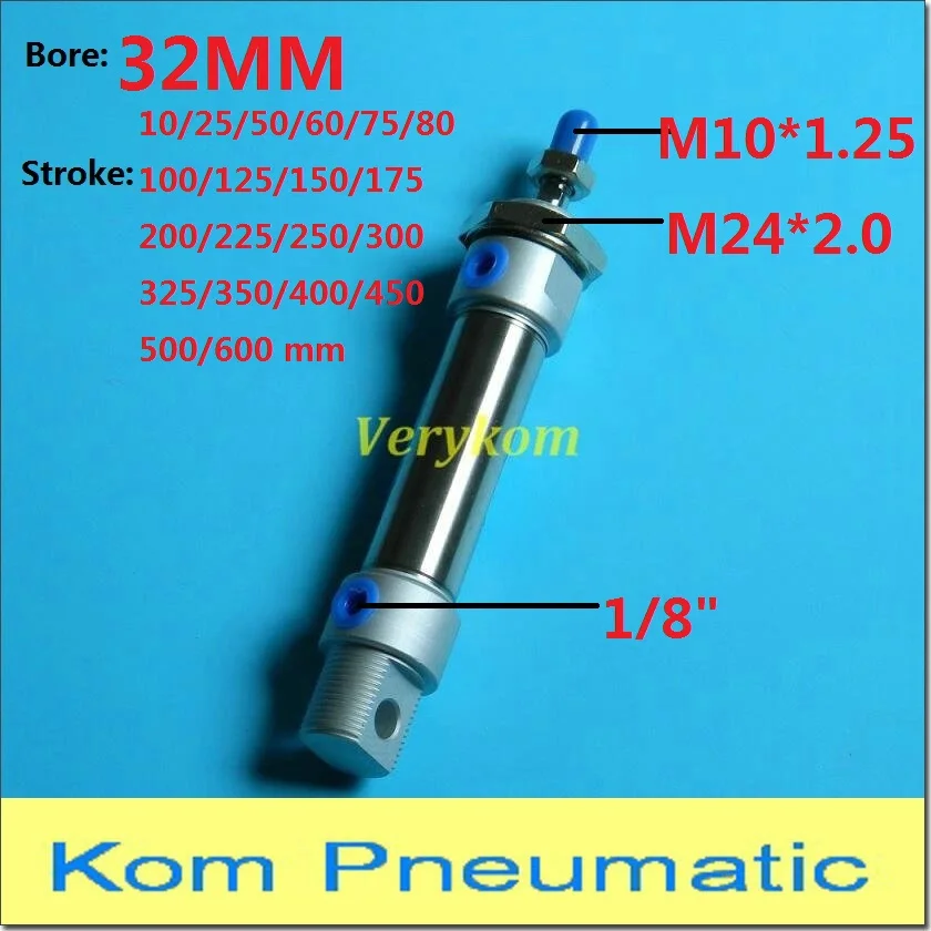 Pneumatik Stainless Steel Diameter 32 Mm/50/100/150/200/300 Mini Air