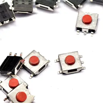 

Free shipping 6 * 6 * 3.1MM touch the red button switch SMD 4 feet waterproof copper head ( 400 )