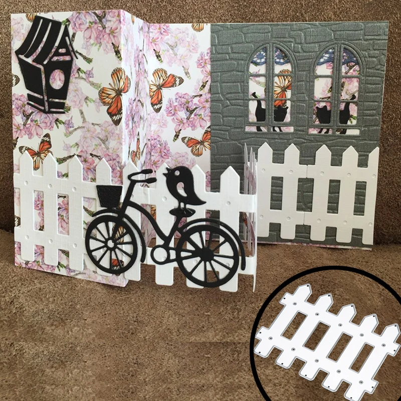 

Metal Cutting Dies Stencils Scrapbooking Rural Fence Door DIY Embossing Craft DIY Paper Cards Die Cuts Photo Painting Template