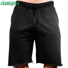 CHAMSGEND Новые оптовые мужские шорты Горячая Распродажа модные однотонные мужские повседневные шорты для бега эластичная талия брюки#30
