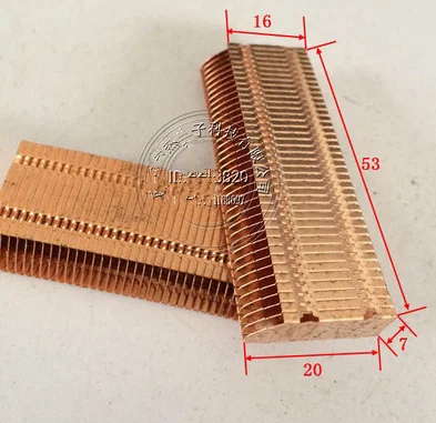 53*20*7 мм медный теплоотвод плавник теплопроводность медный плавник радиатор труба медный радиатор теплоотвод медные плавники