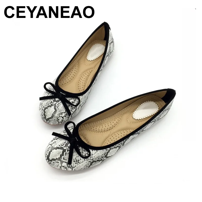 

CEYANEAO New Shoes Women Ballet Flats Slip-On Round Toe Woman Single Shoes Work Ladies Females Footwear Zapatos Mujer White