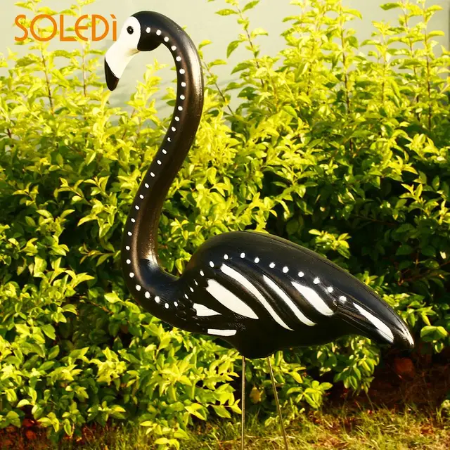 Flamingo Ornament Figurines Lifelike Plastic Artificial Flamingo Ornament Figurines Lifelike Plastic Artificial Wedding Garden Ornaments Jardin Lawn Decor Drop Ship