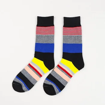 

david angie High Quality Men Autumn Winter Cotton Socks Male Color Striped Crew Socks Causual Calcetines Hombre Sokken, 1Yc2934