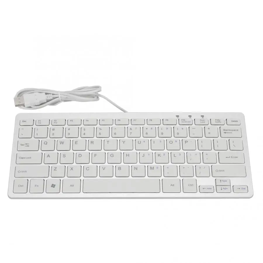 

78 Keys Ultra-Thin Mini Scissors Feet Design USB Wired Silent Keyboard With Silver Keycap Wired Keyboard Office Keyboard