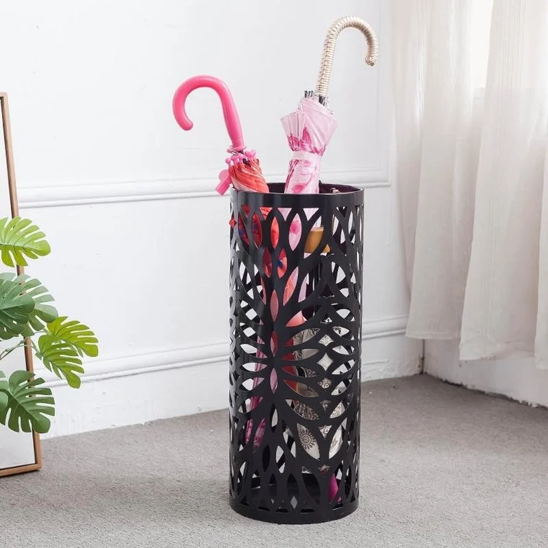 

Fashion art carved metal umbrella drain storage bucket multi-function free bracket umbrella stand ZP6201133
