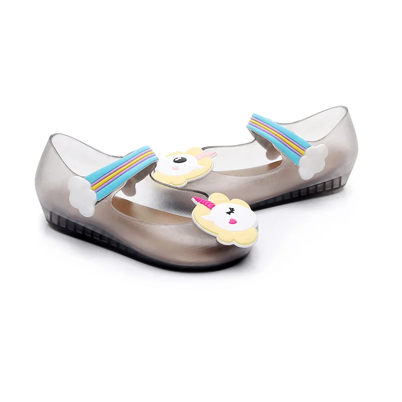 Xiaying Smile/Детская прозрачная обувь; Новинка года; стильные летние удобные повседневные детские сандалии с резиновой подошвой и единорогом для маленьких мальчиков и девочек