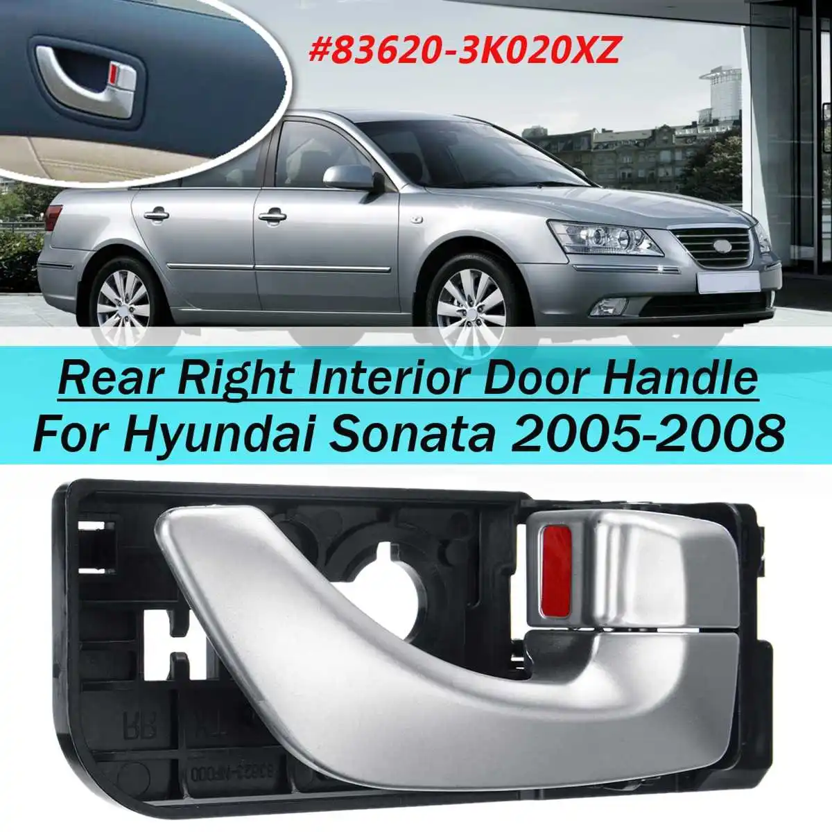 4 шт. Передняя Задняя Межкомнатная дверная ручка для hyundai Sonata 2005 2006 2007 2008 836203K020XZ, 836103K020XZ, 826203K020XZ, 826103K020 - Цвет: Rear Right