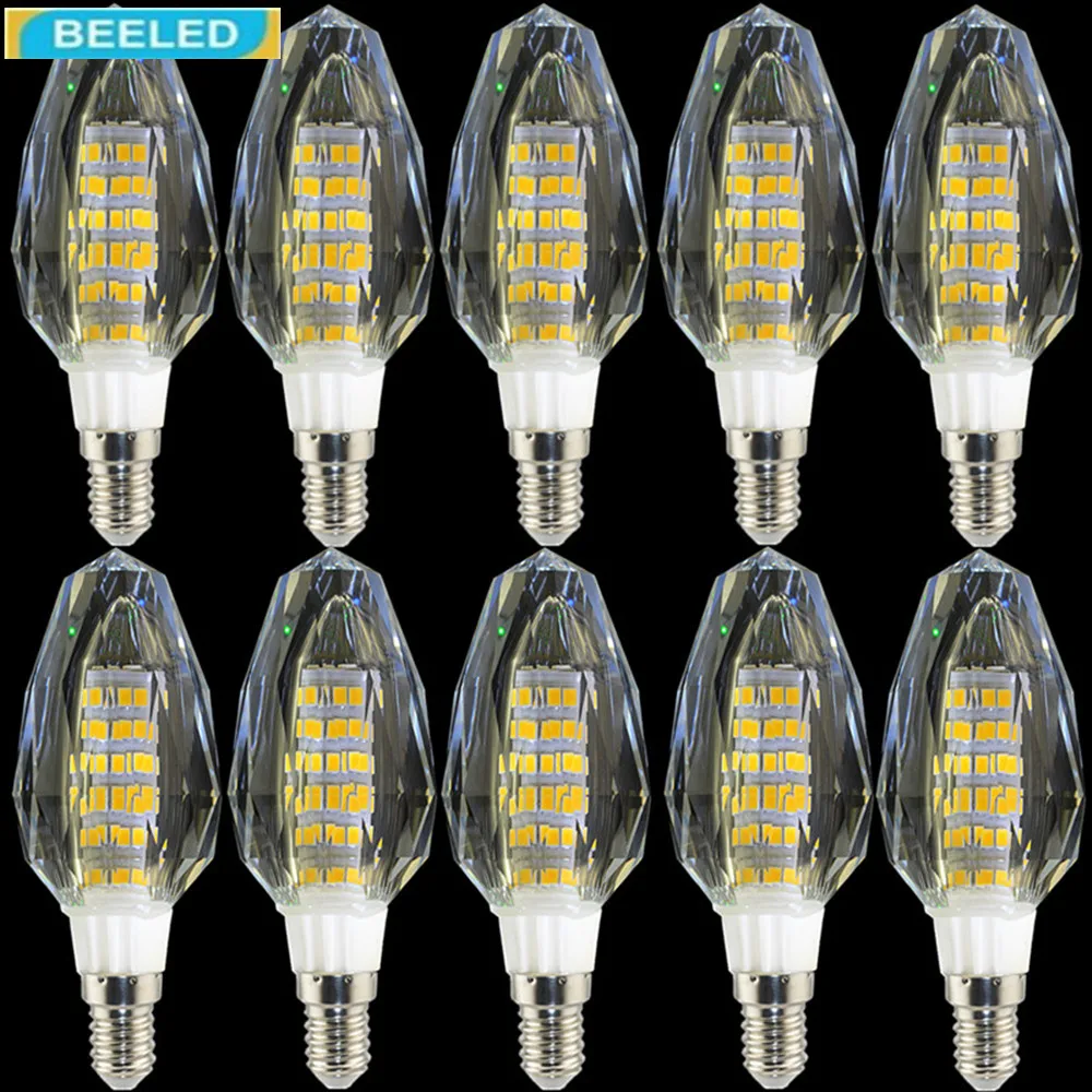 

LED Lamp bulb 5W 7W 10Pcs/lot in Warm White Cool White E14 High Brightness 110V 220V Home Lighting Crystal Pendant light