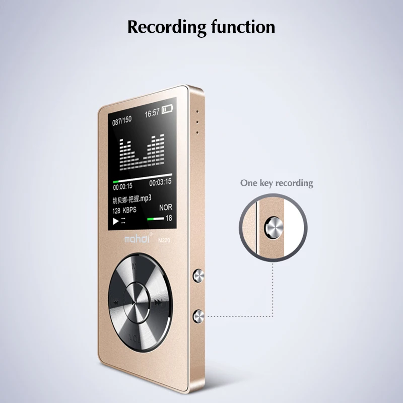 MAHDI HIFI MP3 плеер без потерь 1,8 дюймов TFT экран музыкальный плеер встроенный динамик 8G с FM видео электронная книга рекордер функция часов