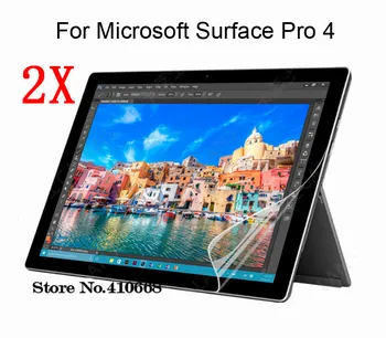 

Clear Tablet LCD Film Screen Protector For Microsoft Surface Pro 4 Pro4 Reinforced Protection Ultra thin Film 2pcs in 1 package