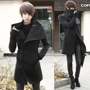 2017 autumn and winter font b slim b font trench male personalized fashion turn down collar