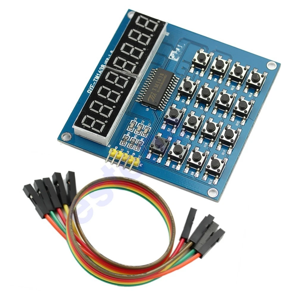 

TM1638 8 Bits LED Keyboard Scanning Digital And Display Module Digital Tube New