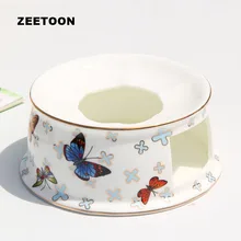 Американская стильная Свеча Теплый чайный набор для подогрева китайский костяной фарфор подсвечник бабочка шаблон база для Аксессуары для чайника нагреватель