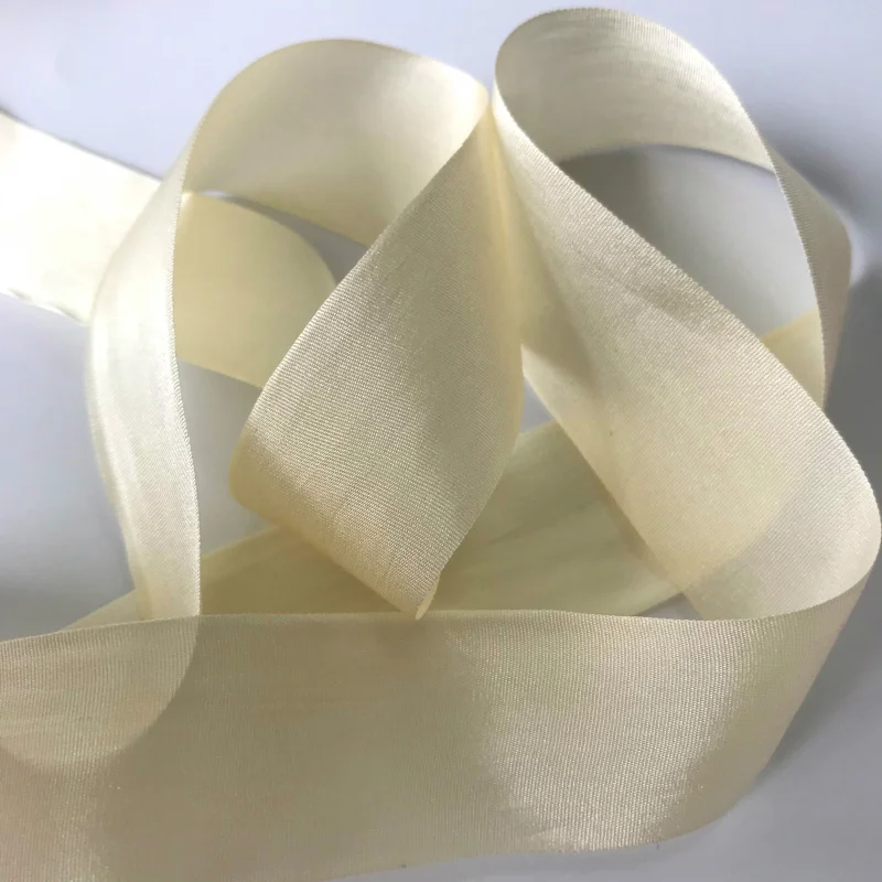 25mm,100% 진짜 순수 실크 짠 양면 태 피터 실크 리본 자 수 및 공예 프로젝트, 선물 포장