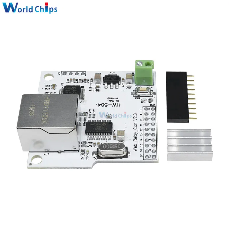 Сетевой коммутатор 5 в постоянного тока 2 а 8 каналов 28J60 W5100 RJ45 сетевой модуль реле