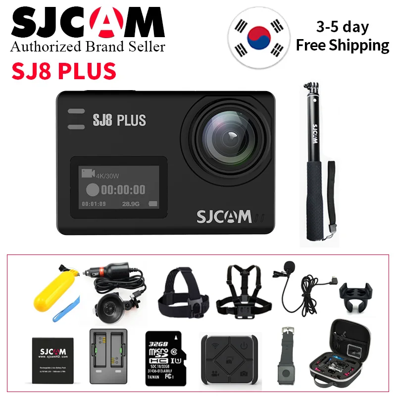 Дешевая Экшн камера SJCAM SJ8 Series Plus 1290P 4K с WIFI пультом дистанционного управления