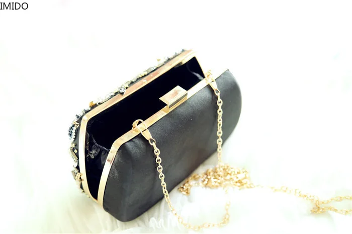 

IMIDO Heavy Work Embroidered Beads Dinner Bag Handmade Foreign Trade Original European and American Retro Clutch Bag Fashion Bag