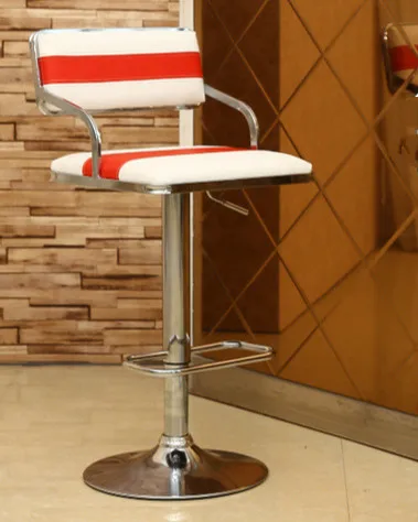Качественный подъемный вращающийся барный стул, вращающийся регулируемый по высоте, барный стул для паба, подлокотник, губка высокой плотности, простой cadeira - Цвет: B