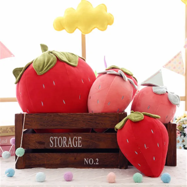 1Pcs Creative Cartoon Plush Strawberry Toy Children's Cute Fruit Stuffed Plush Sofa Cushion Pillow Fun Sleeping Toy Girl Gift 3