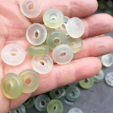 Натуральный нефрит безопасный вычетный дорожный пропуск кулон Женское Ожерелье Подвеска для детей DIY abacus бисер