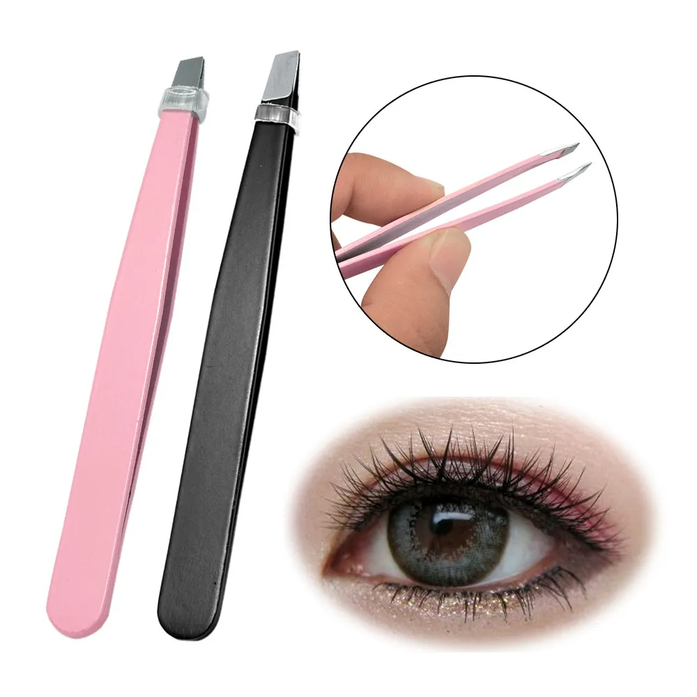 

Twizers Pincas Sobrancelha Eyebrow Tweezers Pinzetta Sopracciglia Plucking Pink Stainless Steel Wenkbrauw Pincet Professionale