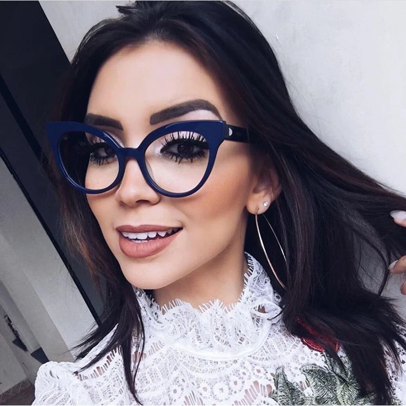 

MARC WOMEN MEN Reading Optical Red Black Plain glass spectacles glasses Literature and art retro Plastic 92110