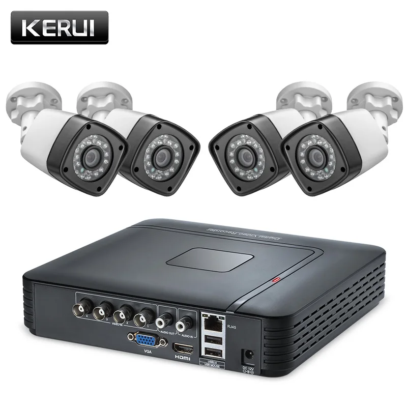 

KERUI Outdoor Waterproof AHD 1520P 4MP 4CH DVR Kits Home Security Camera System HDMI CCTV Video Surveillance System Kit