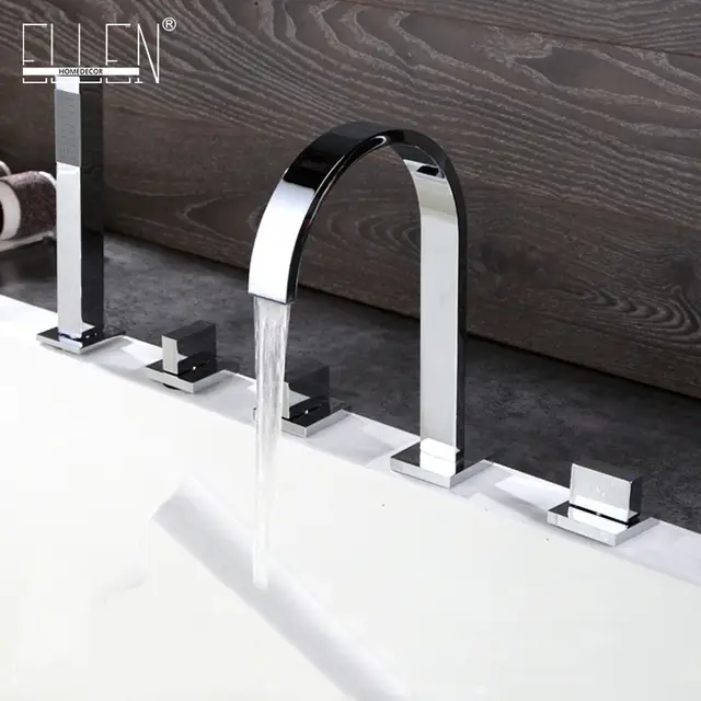 Online Bathtub Faucets 5 Pieces Mixer For Bath Tub Square Placeholder Bathtub Faucets 5 Pieces Mixer For Bath Tub Square Hole Hot And Colder Water Crane