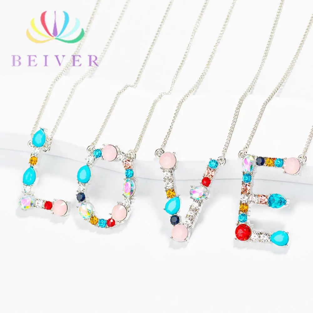 

Beiver Fashion 26 Styles Letter Necklace White Gold Color Party Jewelry Gifts for Mother's Day / Valuntine's Day Dropshipping