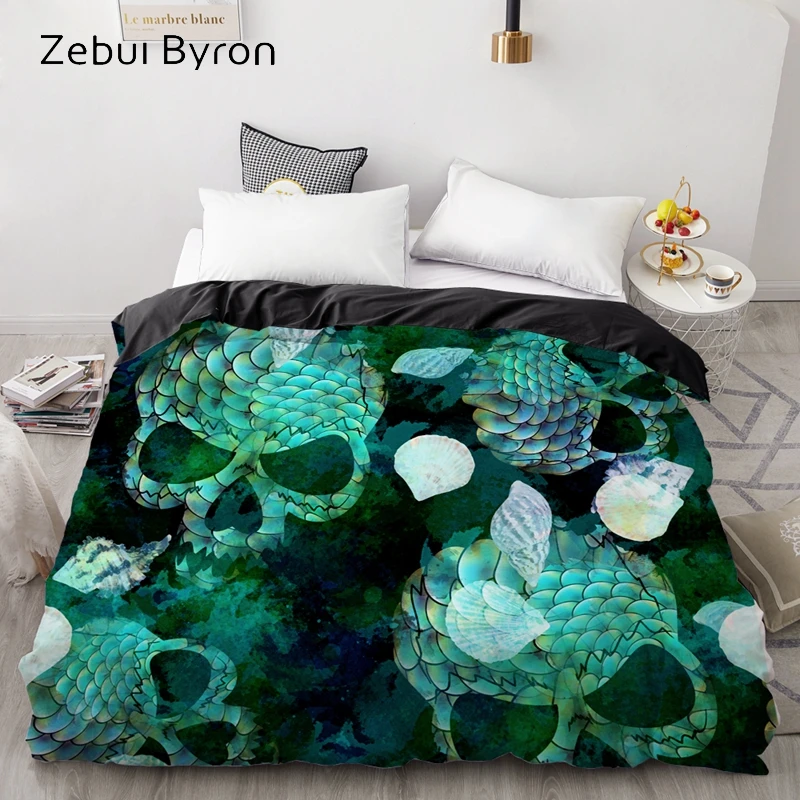 

3D HD Print Custom Duvet Cover,Comforter/Quilt/Blanket case Queen/King,Bedding 135/220/240/200x200,marine skulls