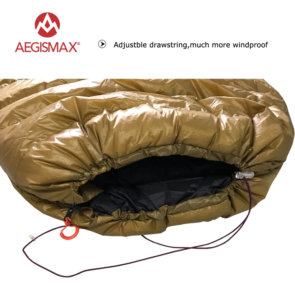 AEGISMAX 95% белый гусиный пух спальный мешок форма вентилятора 3 сезон Сверхлегкий Кемпинг Туризм Famliy