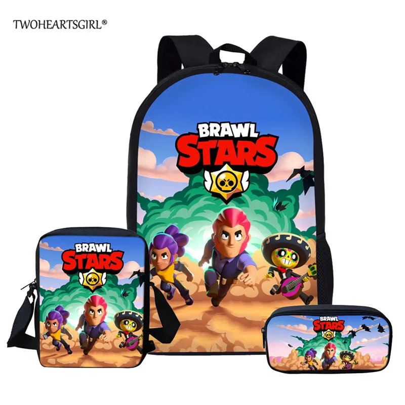 

Twoheartsgirl Brawl Stars Backpacks For Boys Girls School Bag Set Gifts For Kids 3D School Bag Mochila School Backpacks For Fans