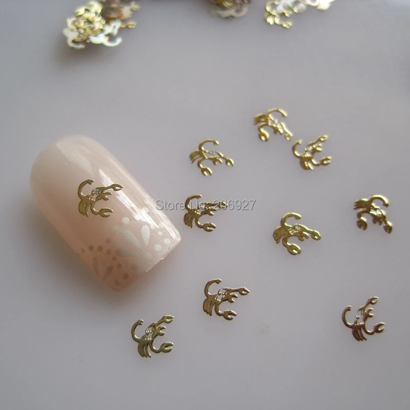 

MS257-2 100pcs Gold Cute Scorpio Constellation Metal Sticker Nail Art Metal Sticker Nail Art Decoration Non-adhesive Sticker
