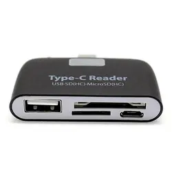 4 в 1 abs-пластик USB 3,1 type C USB-C TF Micro OTG кардридер для телефона планшета