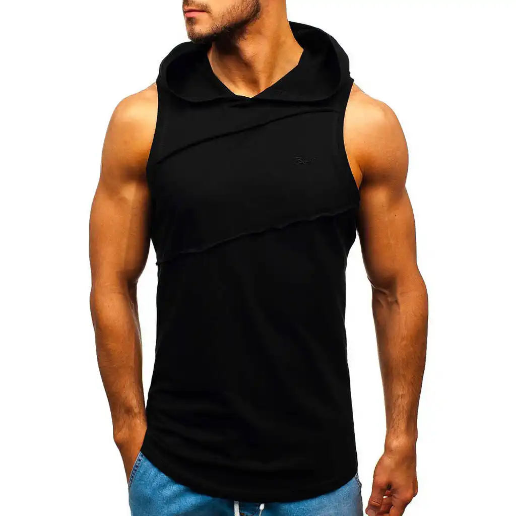 camiseta regata masculina com capuz