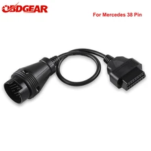Диагностический адаптер OBD2 для Benz MB 38 Pin-16 Pin, диагностический адаптер для Mercedes 38 Pin OBD2, диагностический разъем OBDII, автомобильные инструменты