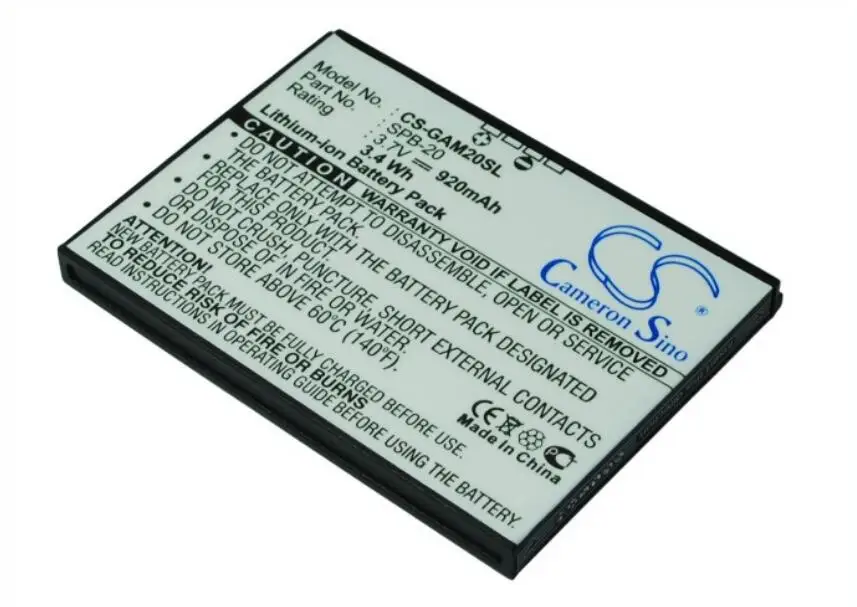 Аккумулятор Cameron Sino 920 мАч для GARMIN ASUS nuvifone M20 M20US 361 00039 20_07G016793450 SPB 20