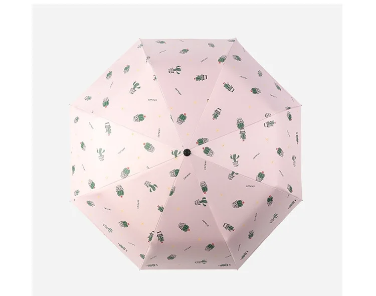 Полностью автоматический Солнечный зонт дождь женский кактус напечатанный солнцезащитный складной зонт карманный мини Ветрозащитный Анти защита от ультрафиолета зонтик