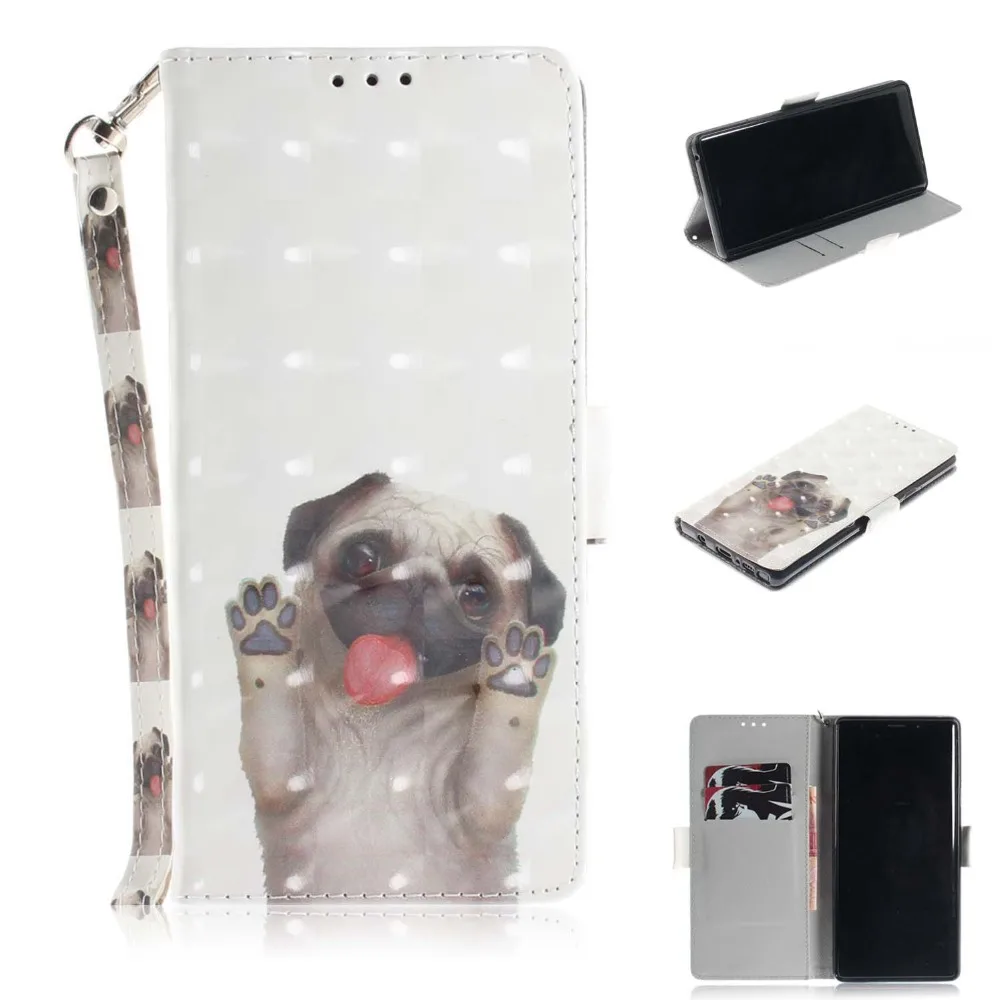 Новый 3D Симпатичные узоры Флип кожаный Coque чехол для samsung Galaxy note 9 Note note9 Дело Капа |