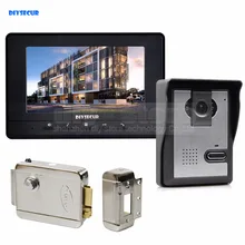 DIYSECUR 7inch Video Intercom Video Door Phone Doorbell 1 Camera 1 Monitor + Electric Lock for Home / Office Security System