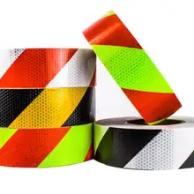 5 см в ширину дорожно-строительной площадке стрелка/саржа Предупреждение знак самоклеющиеся ПВХ Светоотражающая Лента светоотражающие наклейки