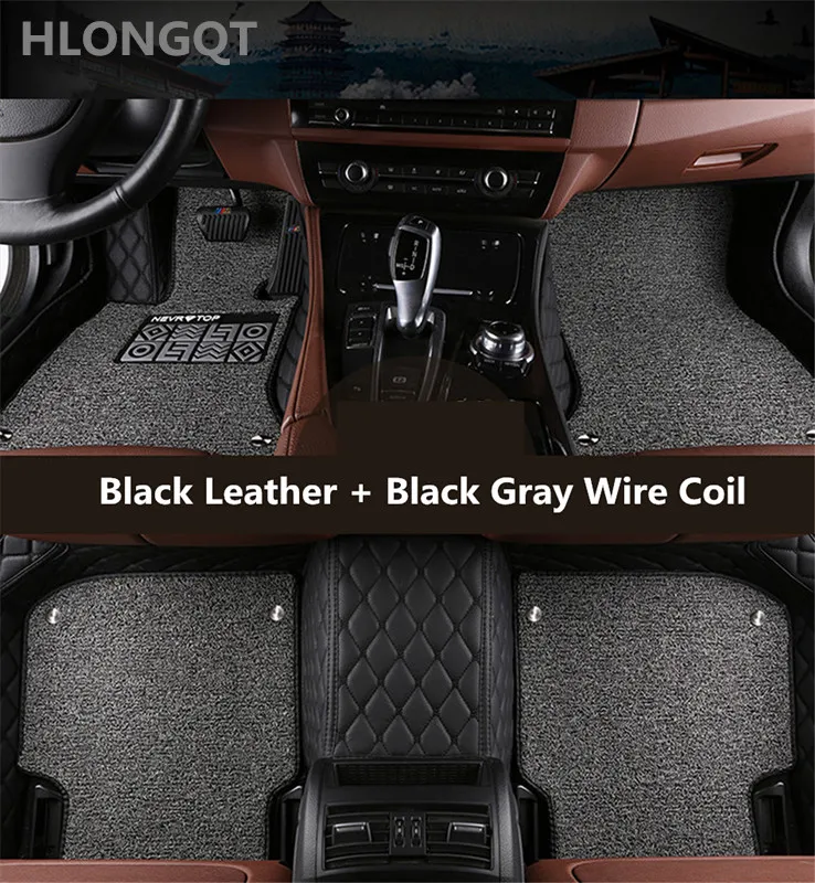 

HLONGQT Auto Floor Mats For Audi A8 S8 2011-2017 Foot Carpets Step Mat H-Quality 2 Layer Embroidery Leather+Wire coil