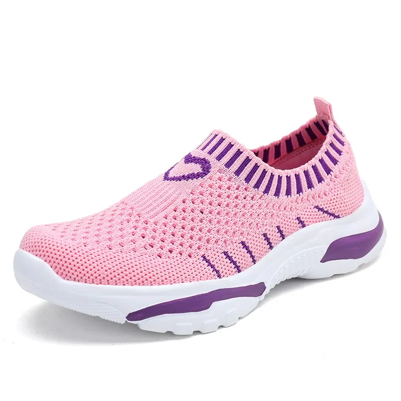 29-39 детская спортивная обувь для девочек, обувь для бега, детская дышащая сетчатая обувь для девочек, кроссовки, обувь - Цвет: Фиолетовый