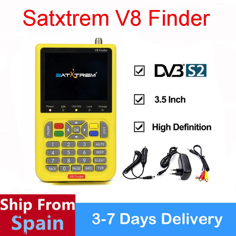 

Satxtrem V8 Finder HD DVB-S2 Satellite Finder MPEG-2 MPEG4 with 3000mA Battery V8 Finder Free Ship From Spain