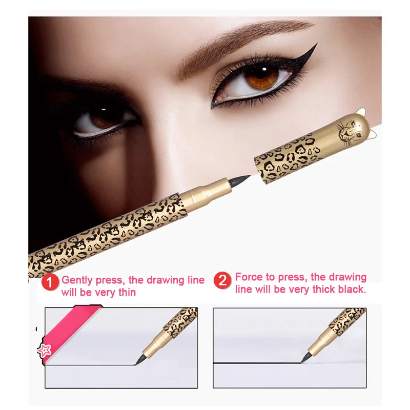 

QIC Makeup Eyeliner Pencil Leopard Print Waterproof Liquid Eye Liner Pen Cosmetic Tool well SK88