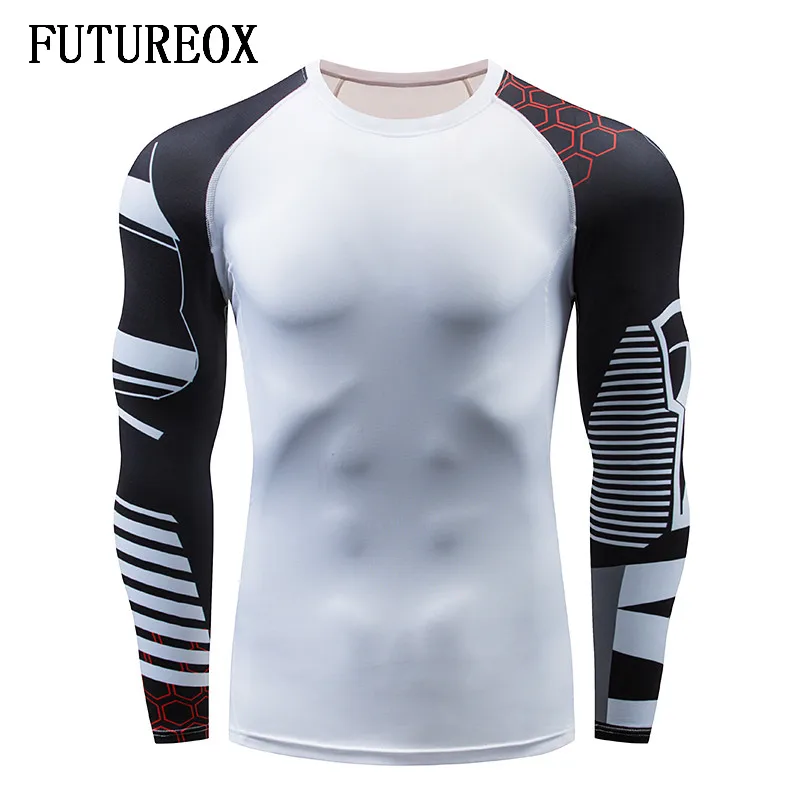 

Men's Solid 3D Printed Long-Sleeve T-Shirt Men's Body Skinny Warm-Sleeved Long-Sleeve MMA CrossFit Quick-Dry T-Shirt Top Gear